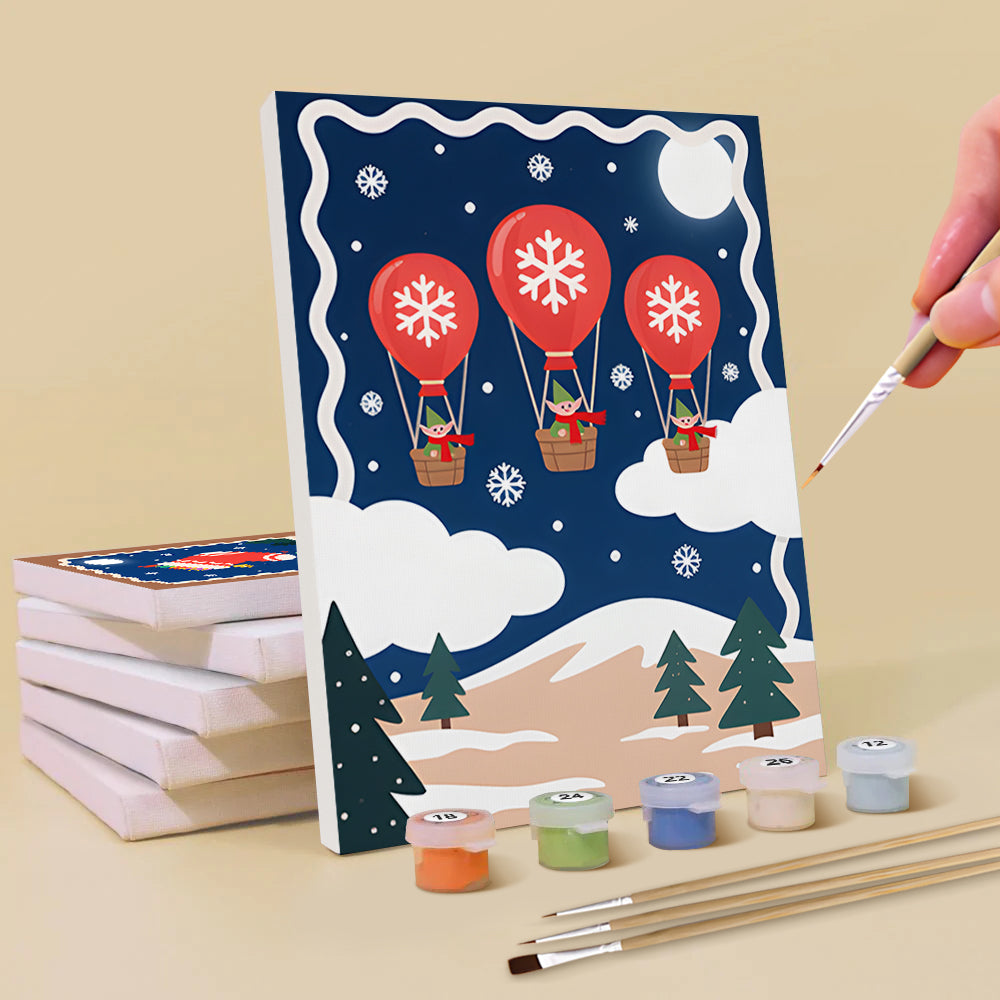 Eine Stille Weihnachtsnacht 6 Stück Mini Malen nach Zahlen
