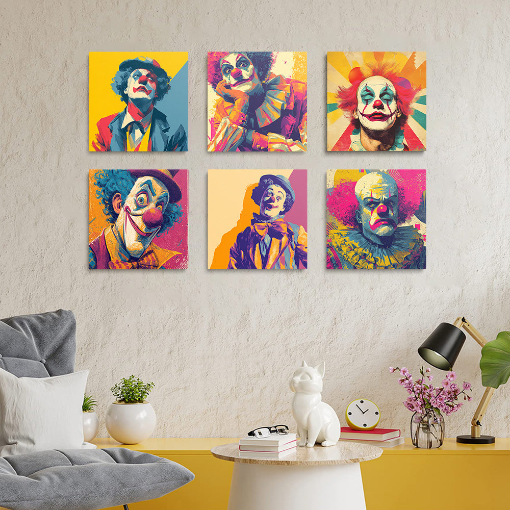Einsamer und Lustiger Clown 6 Stück Mini Malen nach Zahlen