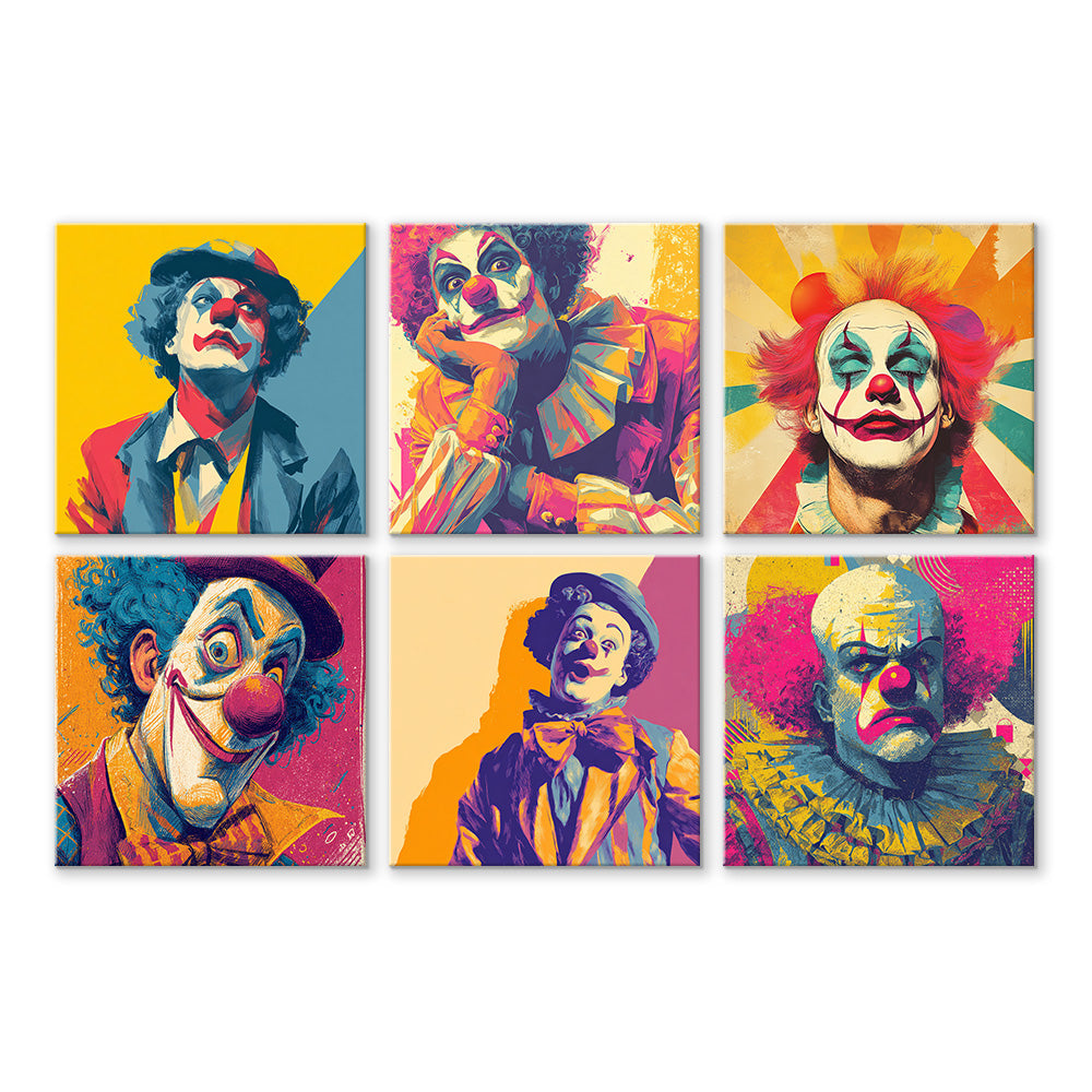 Einsamer und Lustiger Clown 6 Stück Mini Malen nach Zahlen