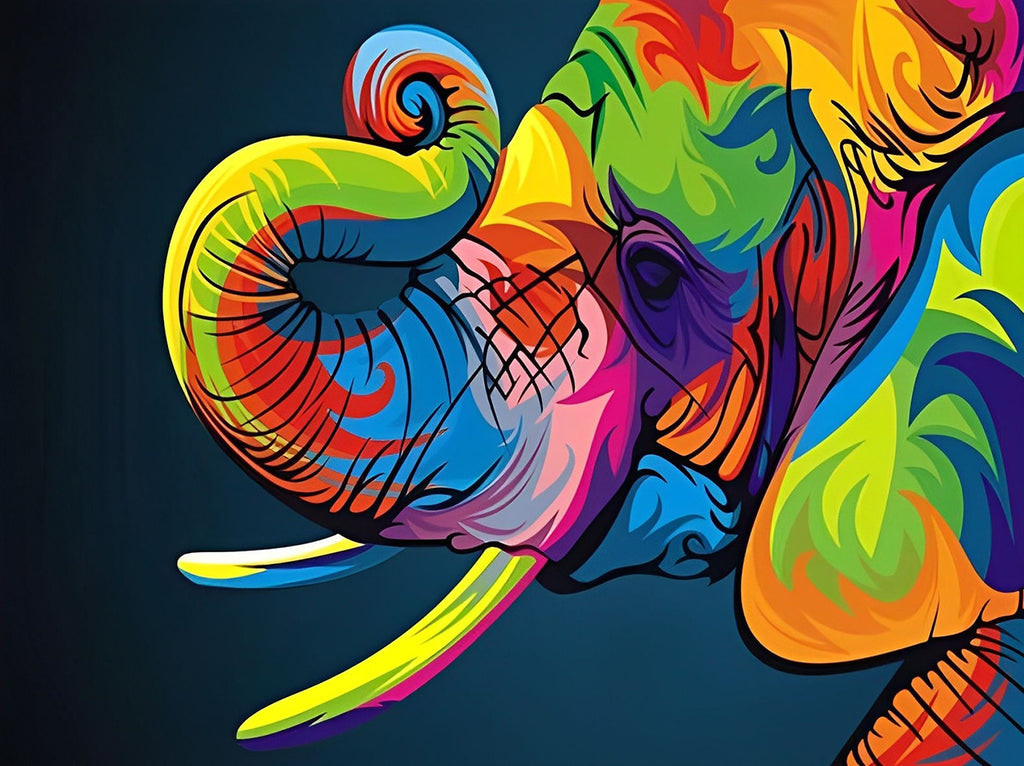 Elefant Pop Art Malen nach Zahlen