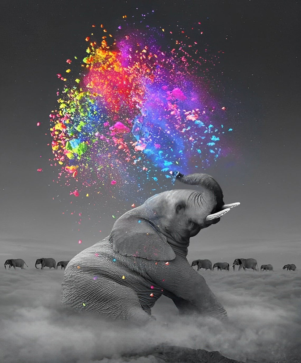 Yeesam Malen Nach Zahlen Für Erwachsene - Elefant, 40,6 X 50,8 Cm Leinwand