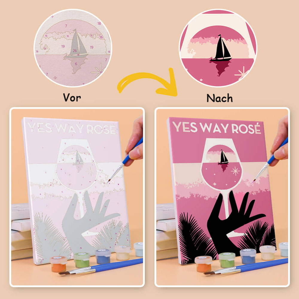 Elegante Cocktails 6 Stück Mini Malen nach Zahlen
