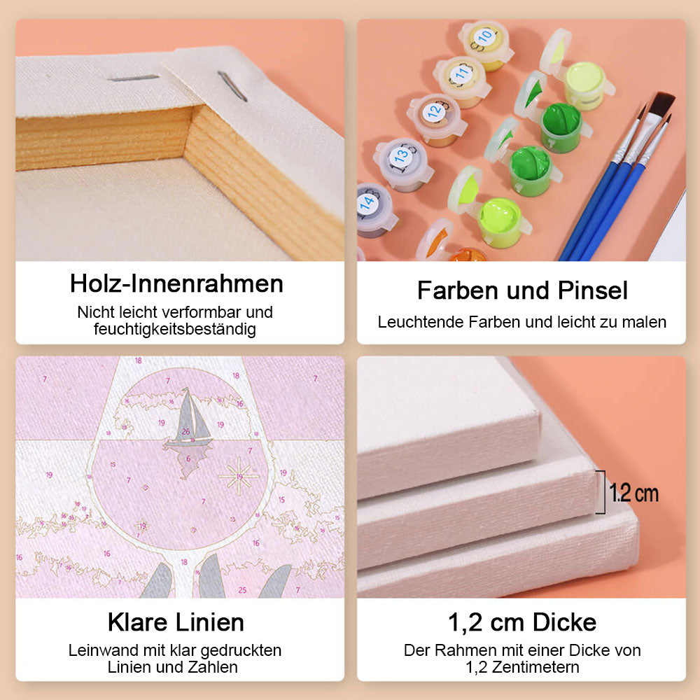 Elegante Cocktails 6 Stück Mini Malen nach Zahlen