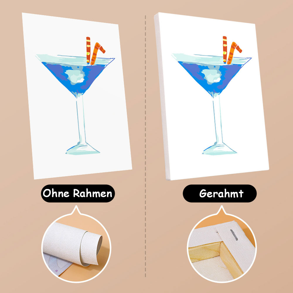 Erfrischender Cocktail 6 Stück Mini Malen nach Zahlen