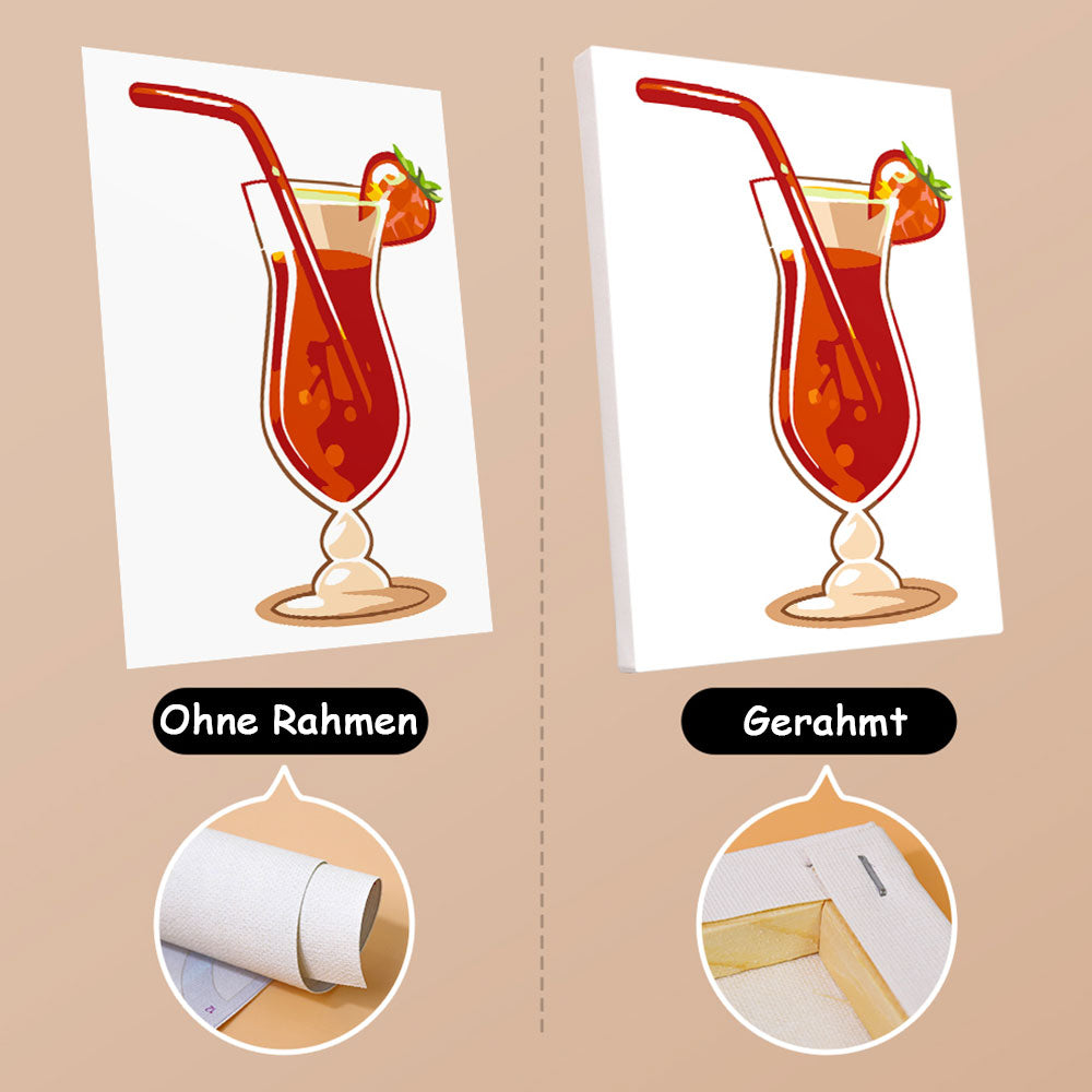 Erfrischender Fruchtcocktail 6 Stück Mini Malen nach Zahlen