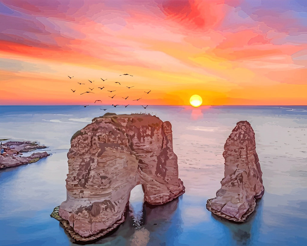 Felsen in Libanon Malen nach Zahlen