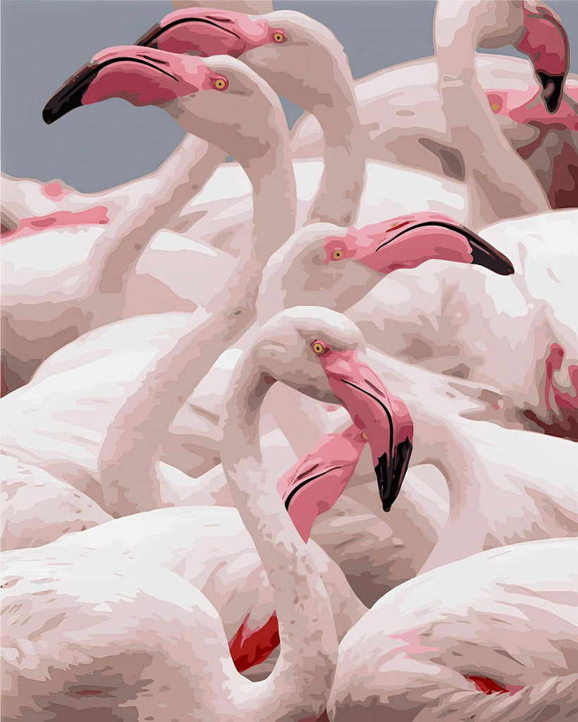 Flamingos Malen nach Zahlen