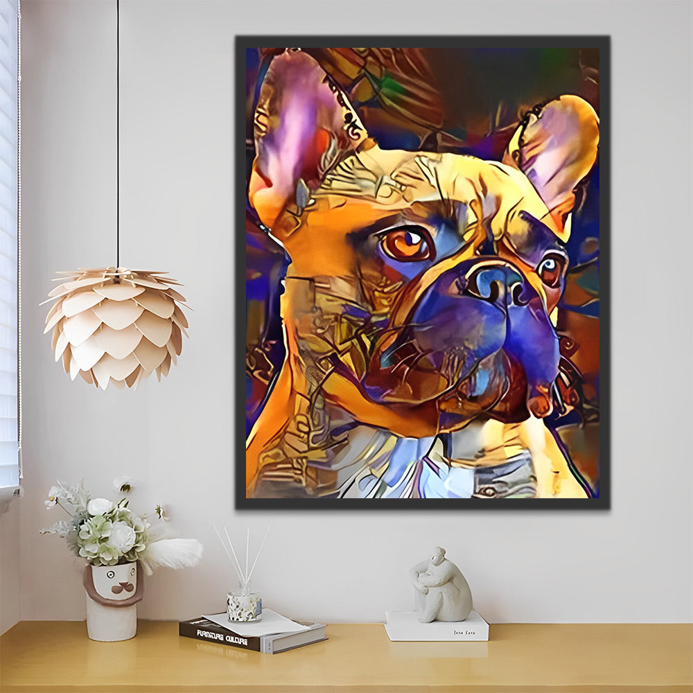 Französische Bulldogge in moderner Kunst Malen nach Zahlen