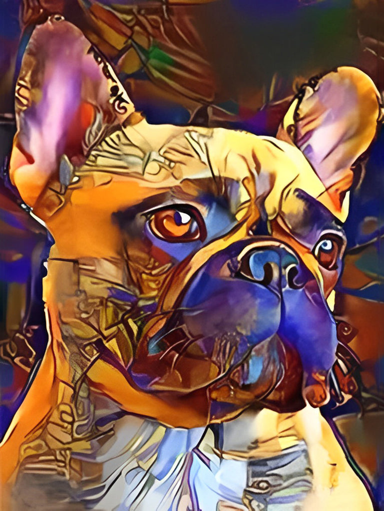 Französische Bulldogge in moderner Kunst Malen nach Zahlen