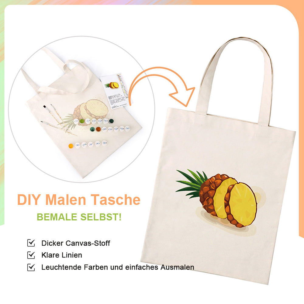 Frische Ananas Leinwand Tragetasche Malen nach Zahlen