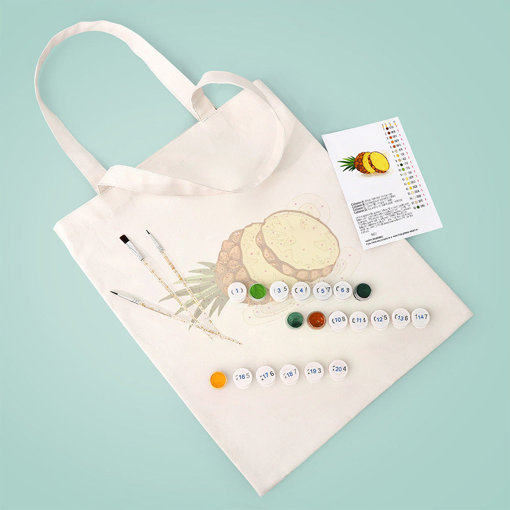 Frische Ananas Leinwand Tragetasche Malen nach Zahlen