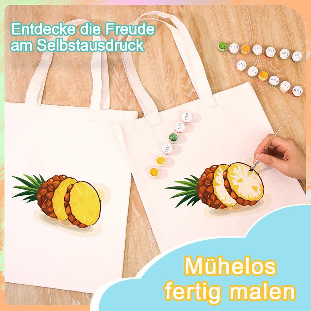 Frische Ananas Leinwand Tragetasche Malen nach Zahlen