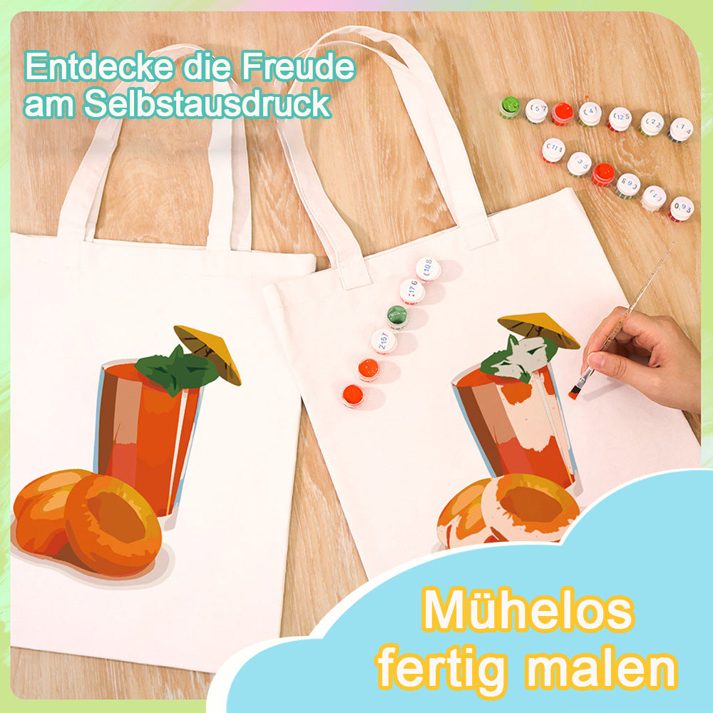 Frischer Fruchtsaft Leinwand Tragetasche Malen nach Zahlen