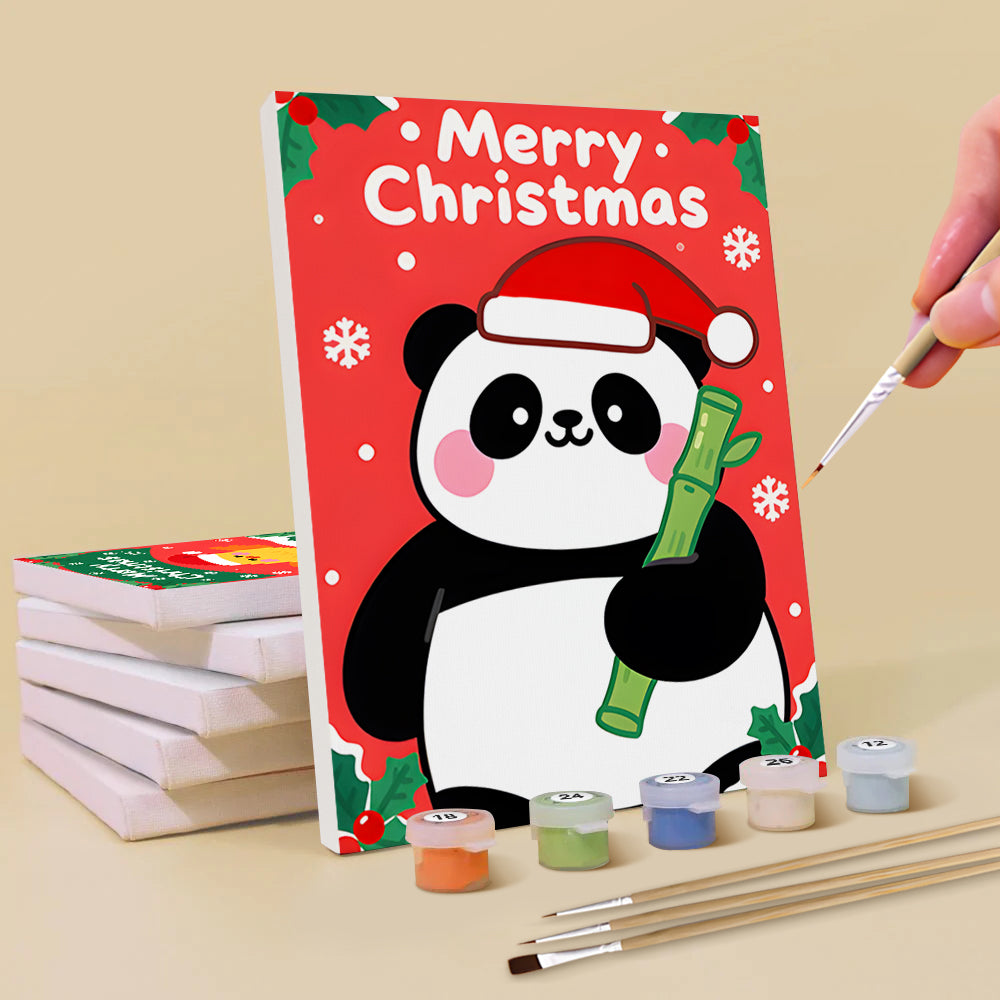 Fröhliche Weihnachten für Cartoon-Tiere 6 Stück Mini Malen nach Zahlen