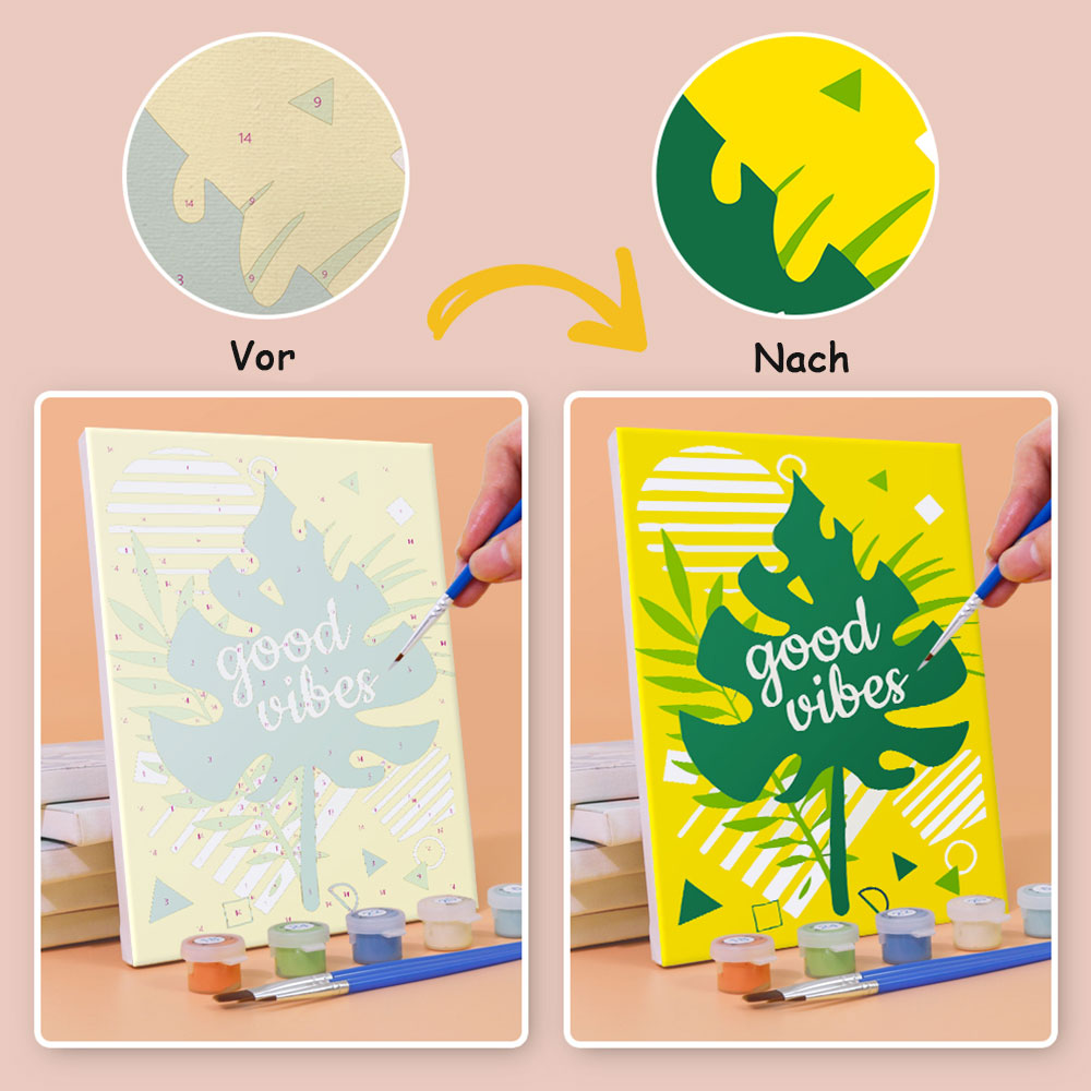 Frohe Juni-Feiertage 6 Stück Mini Malen nach Zahlen