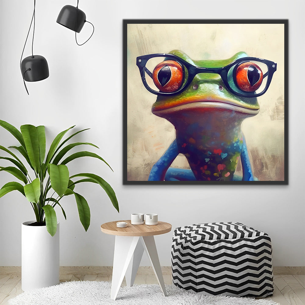 Frosch mit einer Brille Malen nach Zahlen