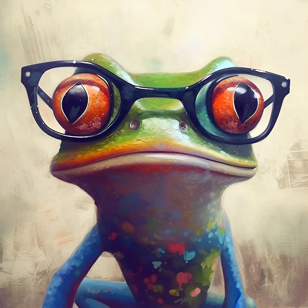 Frosch mit einer Brille Malen nach Zahlen