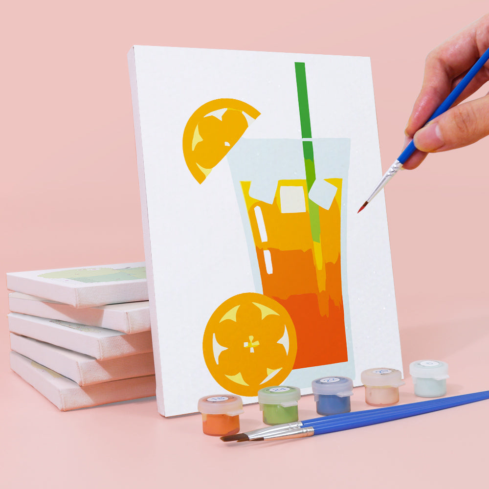 Fruchtiger Cocktail 6 Stück Mini Malen nach Zahlen