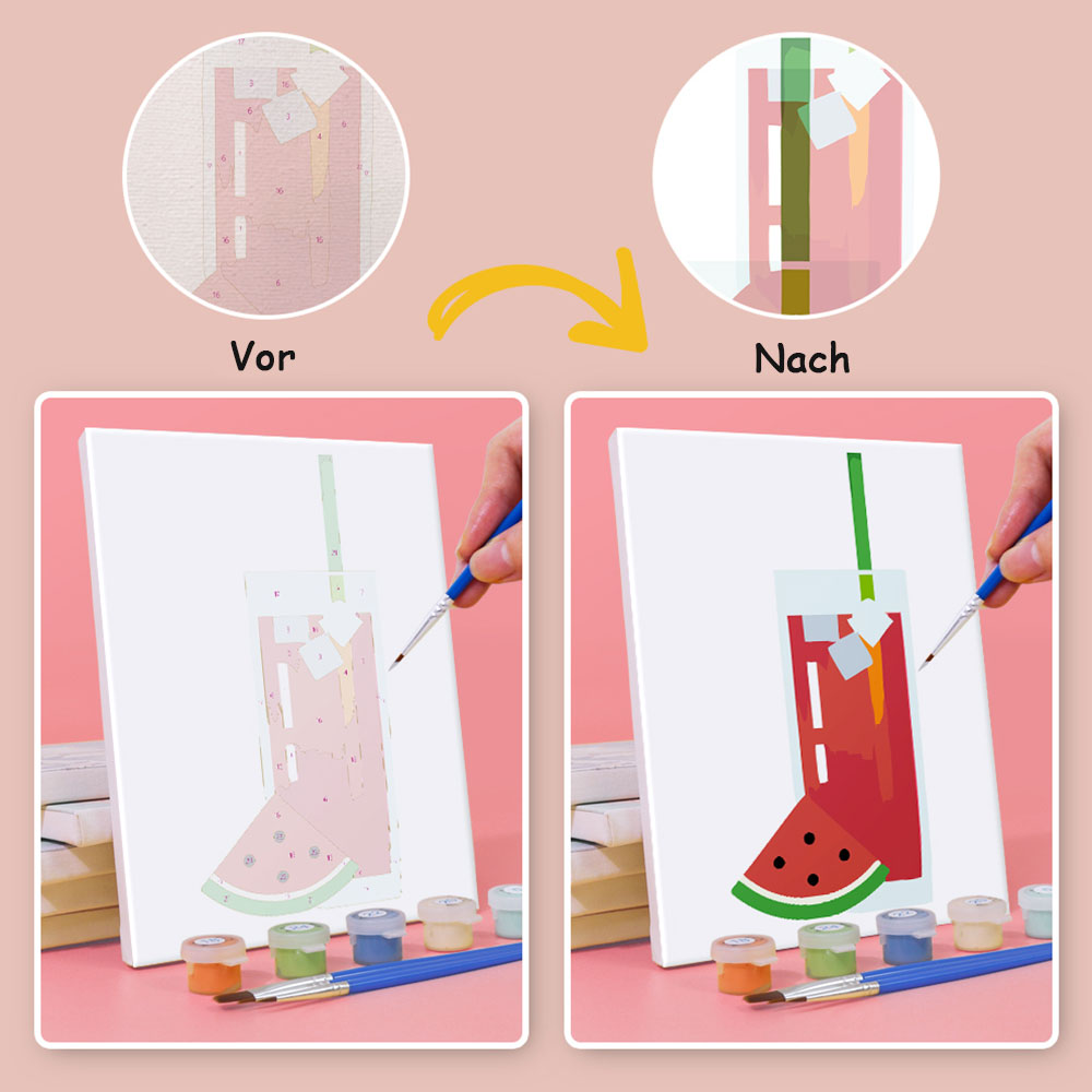 Fruchtiger Cocktail 6 Stück Mini Malen nach Zahlen