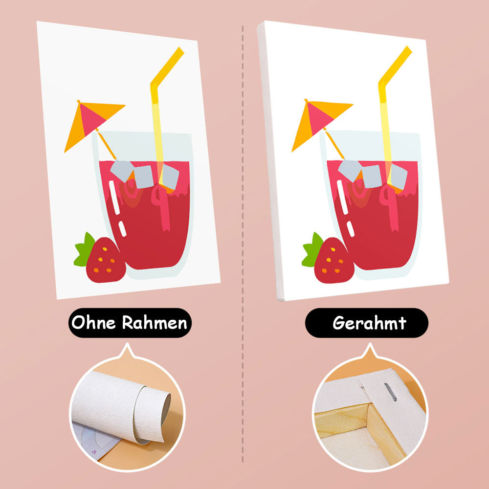 Fruchtiger Cocktail 6 Stück Mini Malen nach Zahlen