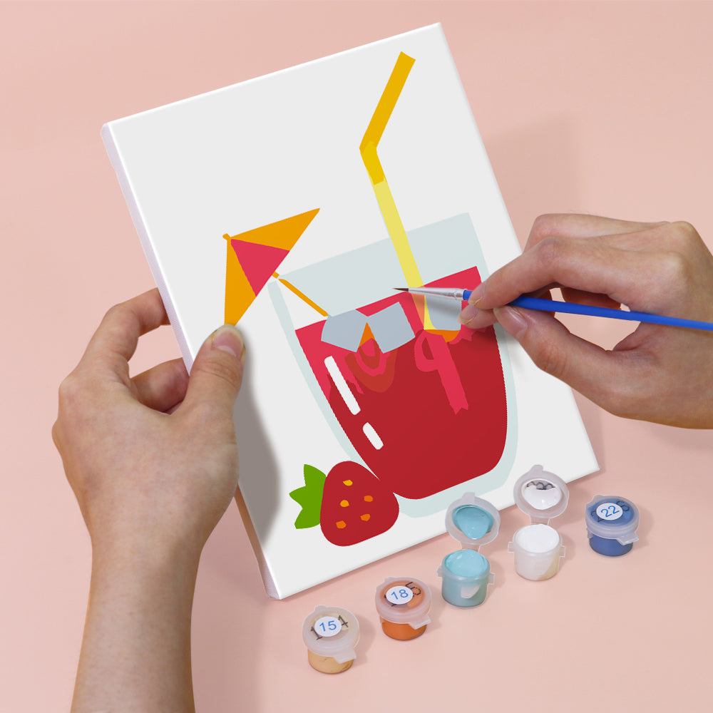 Fruchtiger Cocktail 6 Stück Mini Malen nach Zahlen