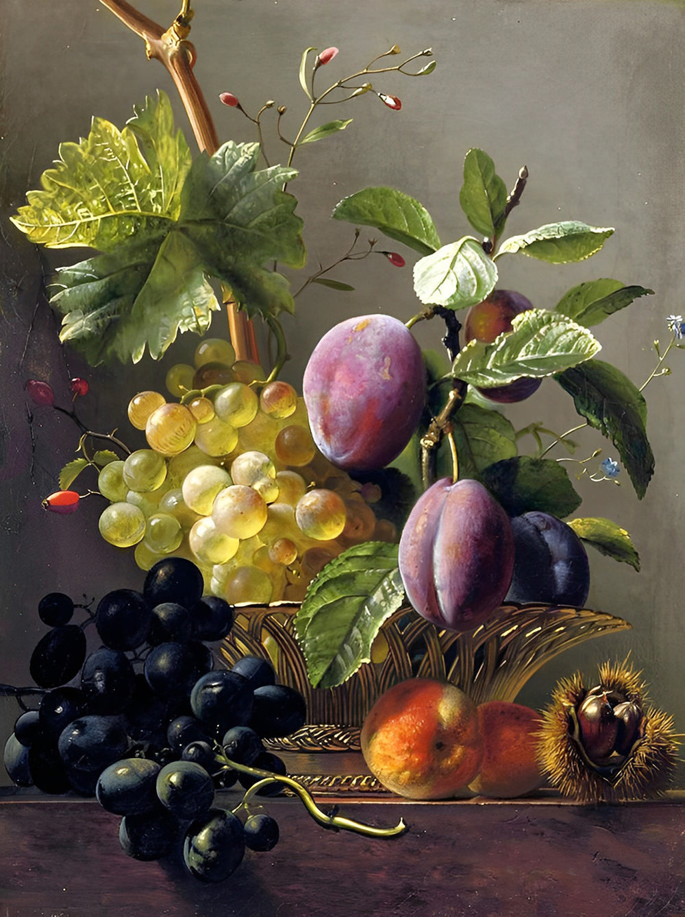 ABEUTY Malen Nach Zahlen – Obstgericht Auf Leinwand 40x50 Cm, Inkl. Pinsel & Acrylfarben, DIY Ölgemälde
