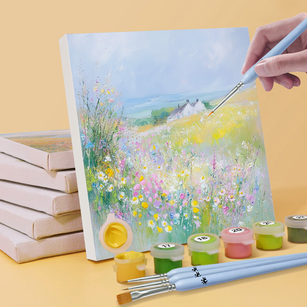 Frühling Wildblumen 6 Stück Mini Malen nach Zahlen