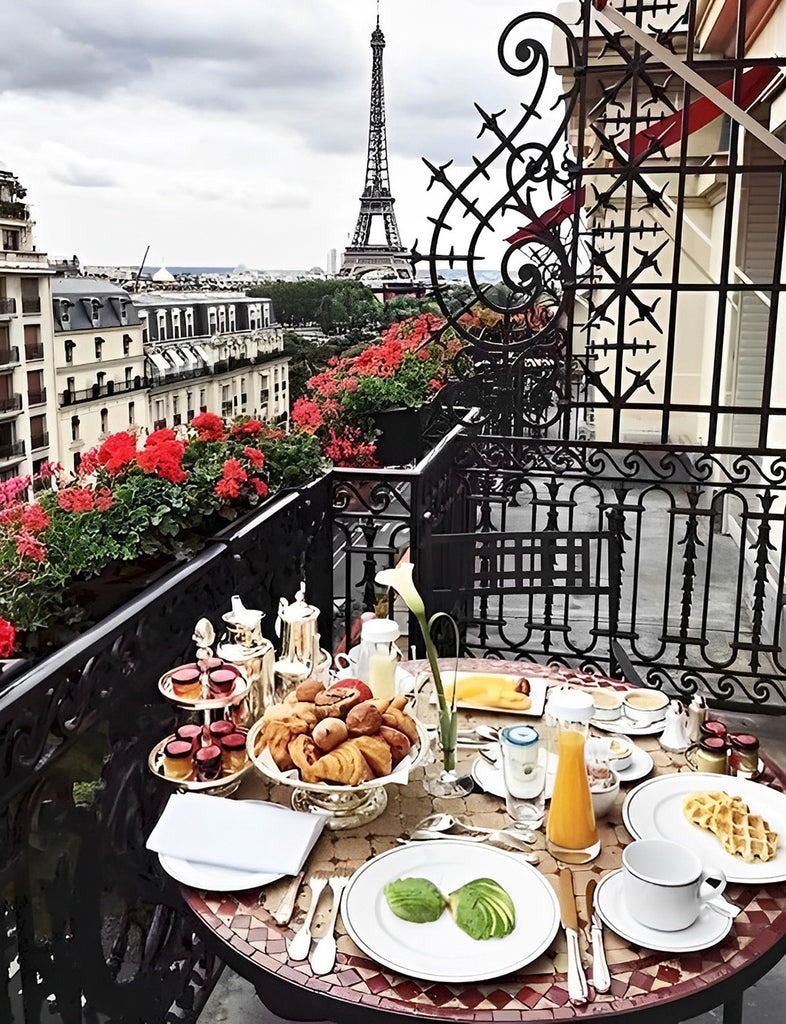 Frühstück in Paris Malen nach Zahlen