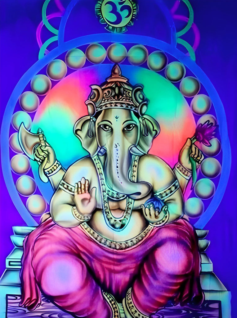 Ganesha auf dem Thron Malen nach Zahlen