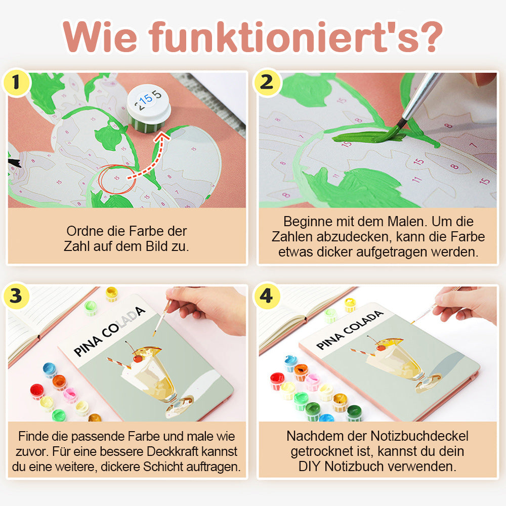 Geeister Früchte-Rum Notizbuch Malen nach Zahlen