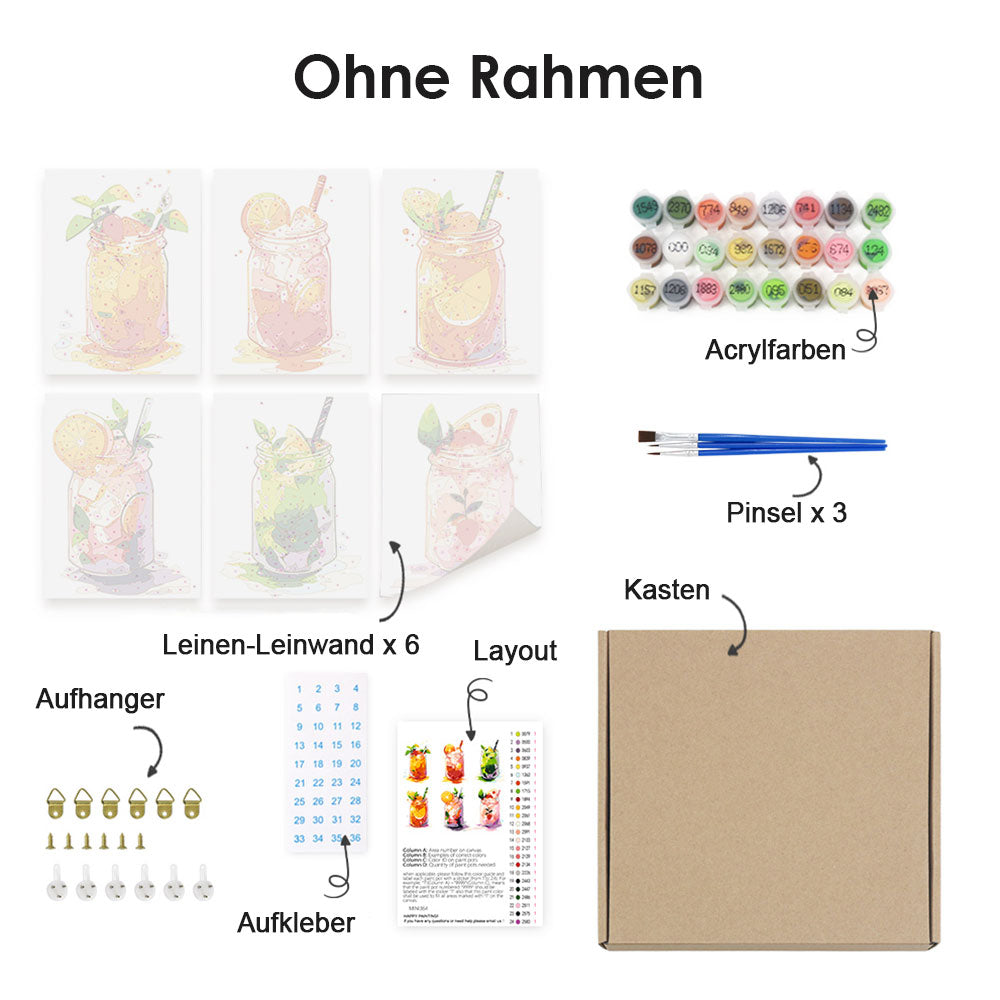Gekühlter Dosensaft 6 Stück Mini Malen nach Zahlen