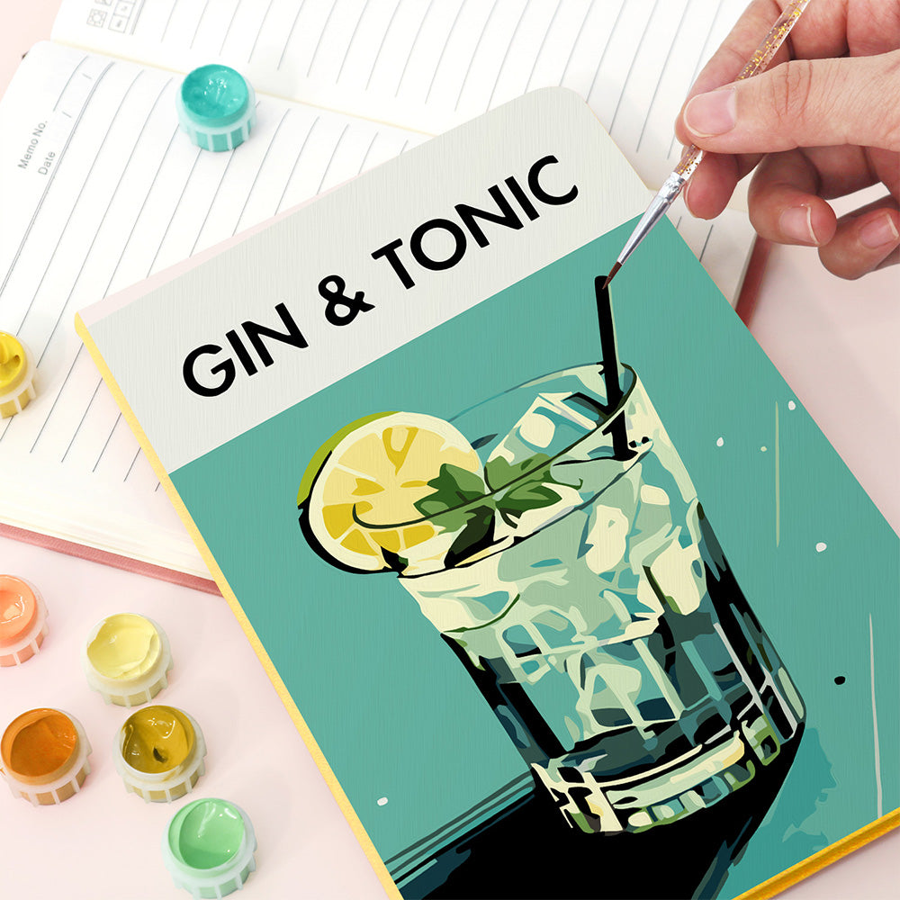 Gin Tonic Notizbuch Malen nach Zahlen