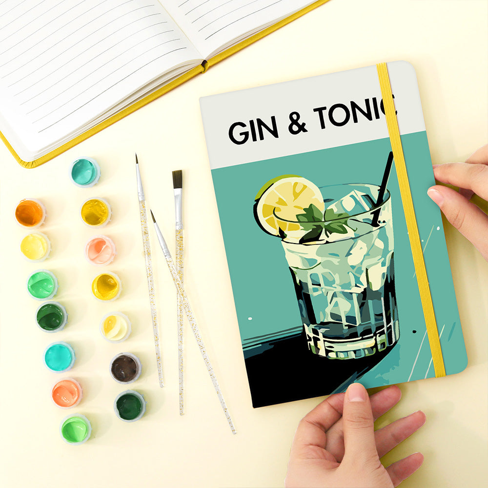 Gin Tonic Notizbuch Malen nach Zahlen