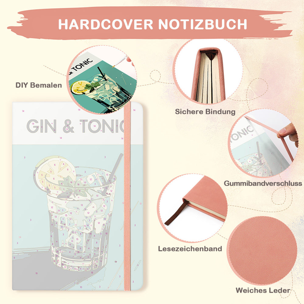 Gin Tonic Notizbuch Malen nach Zahlen