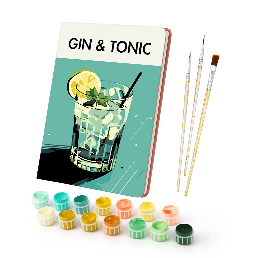 Gin Tonic Notizbuch Malen nach Zahlen