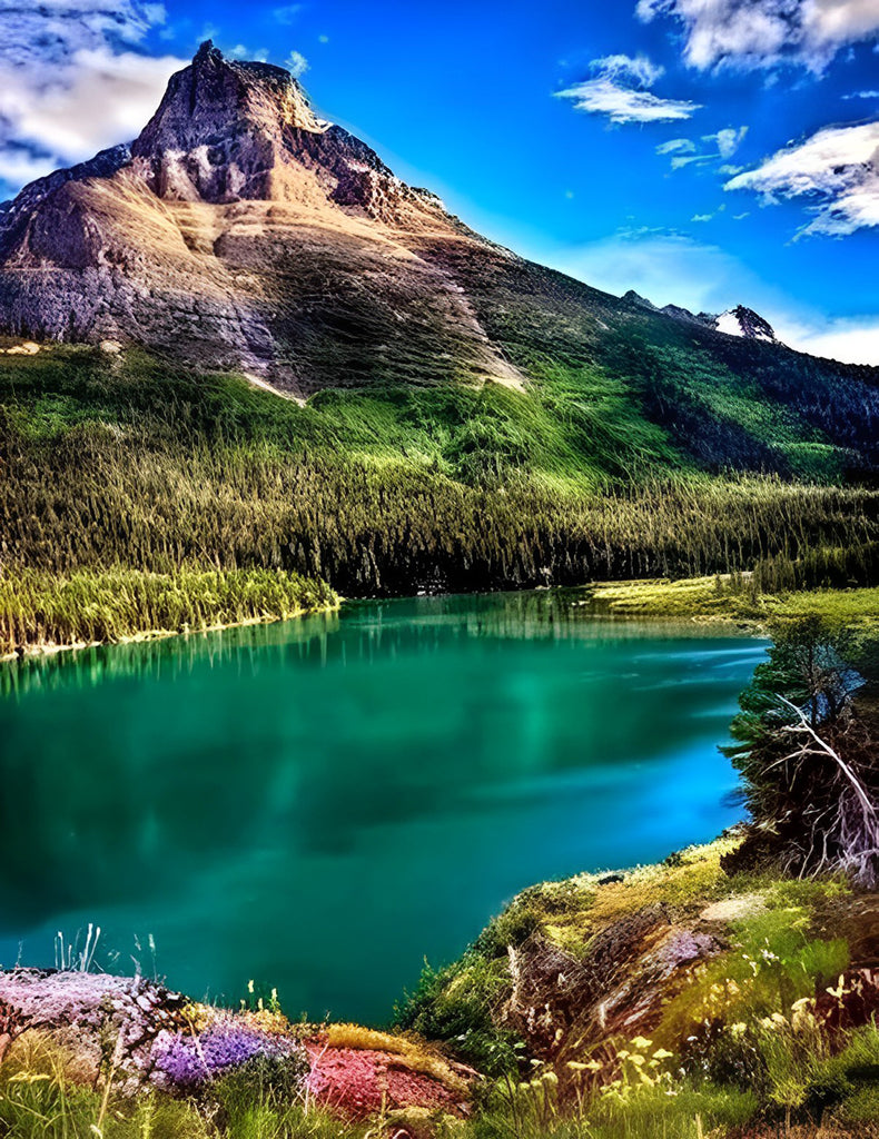 Glacier-Nationalpark der USA Malen nach Zahlen