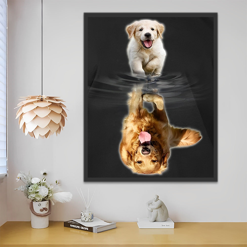 Golden Retriever Spiegelbild Malen nach Zahlen