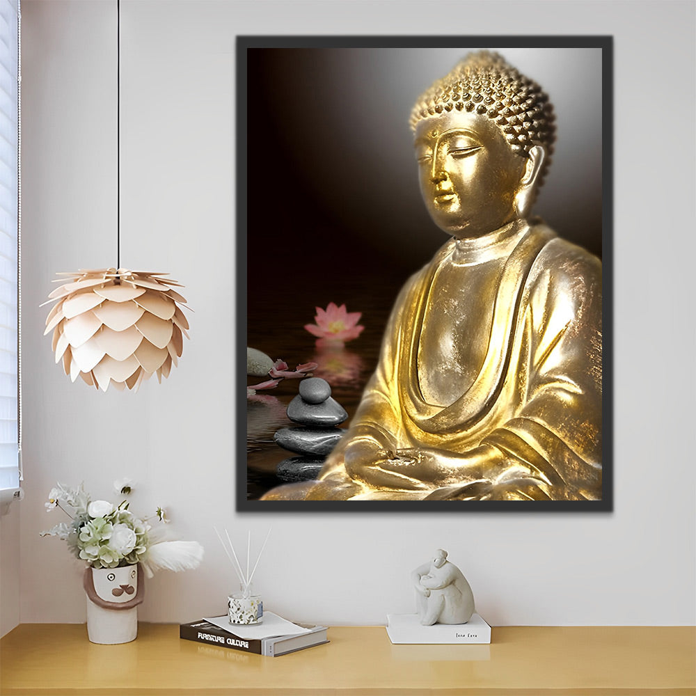 Goldene Buddha-Statue Malen nach Zahlen