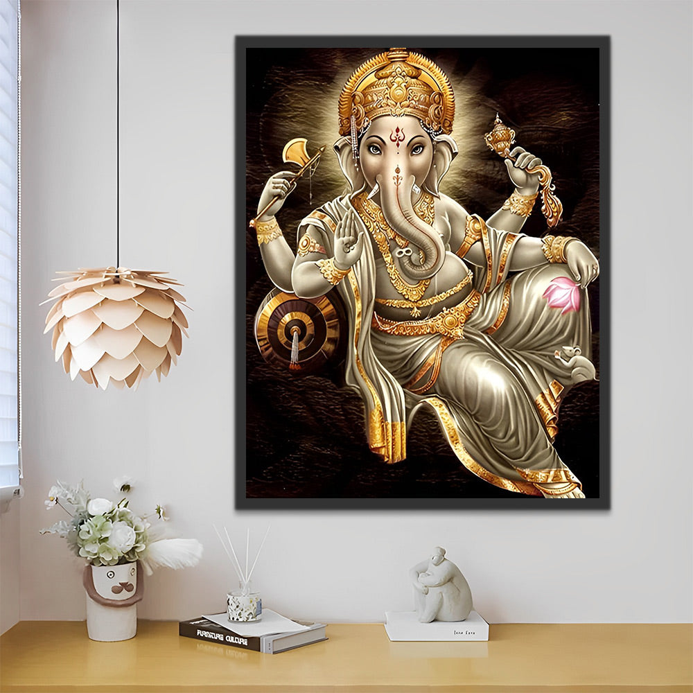 Goldene Ganesha-Statue Malen nach Zahlen