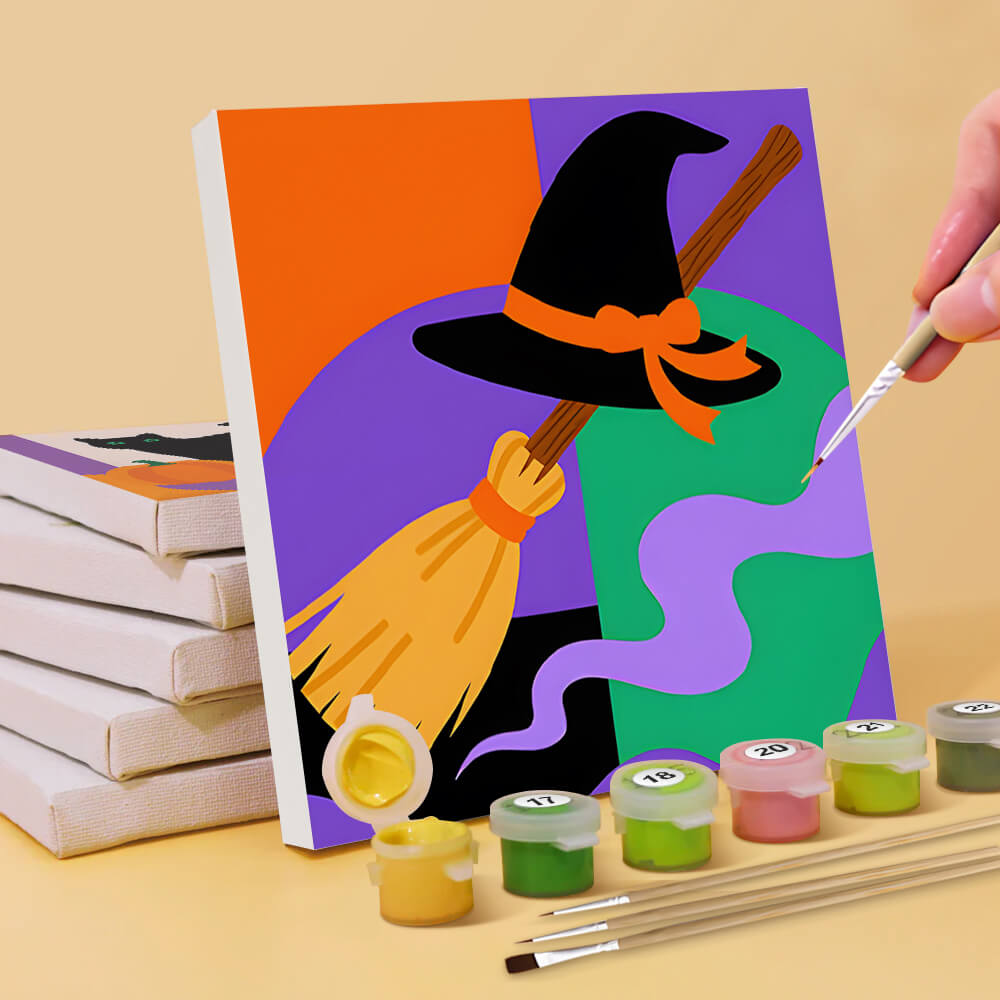 Halloween Cartoon Dekorationen 6 Stück Mini Malen nach Zahlen