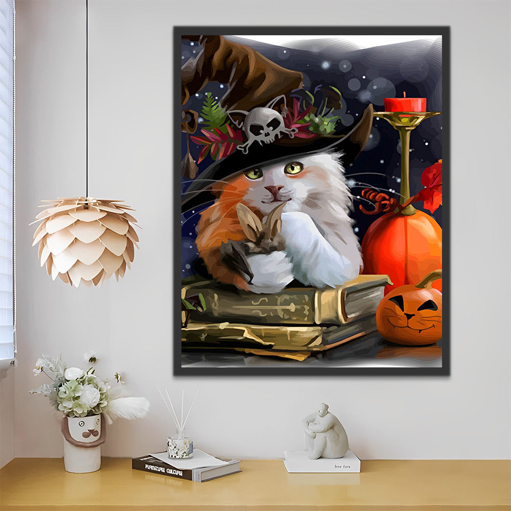 Halloween Katze Malen nach Zahlen