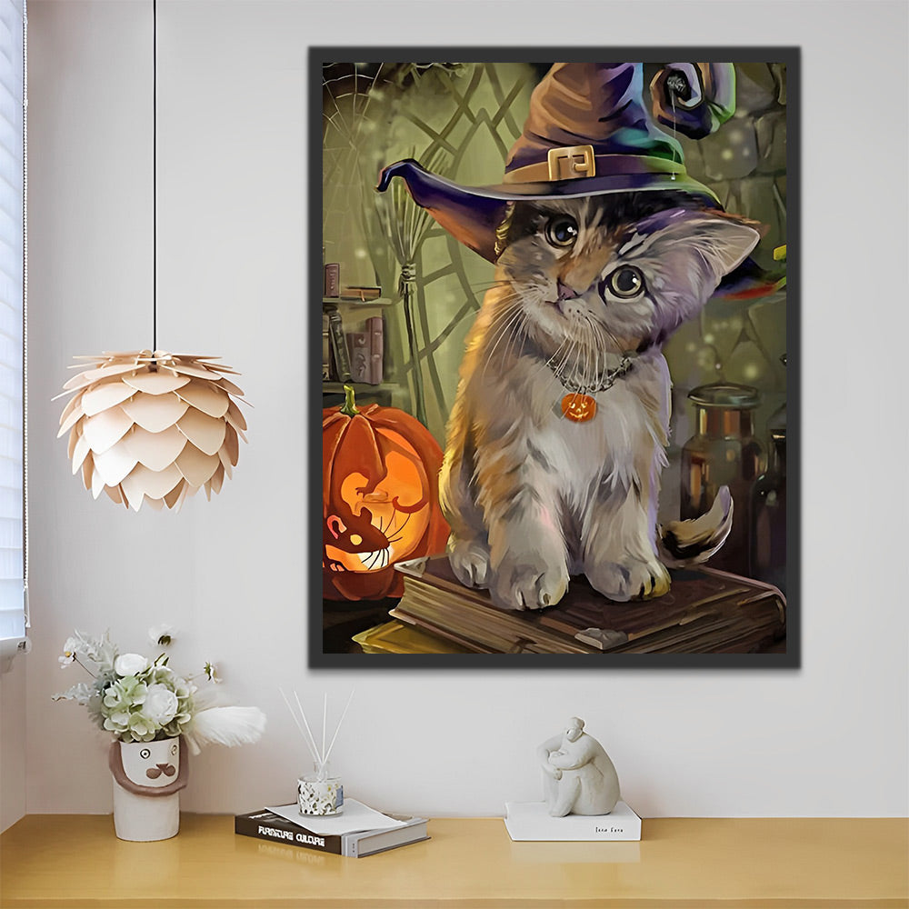 Halloween Katze Malen nach Zahlen