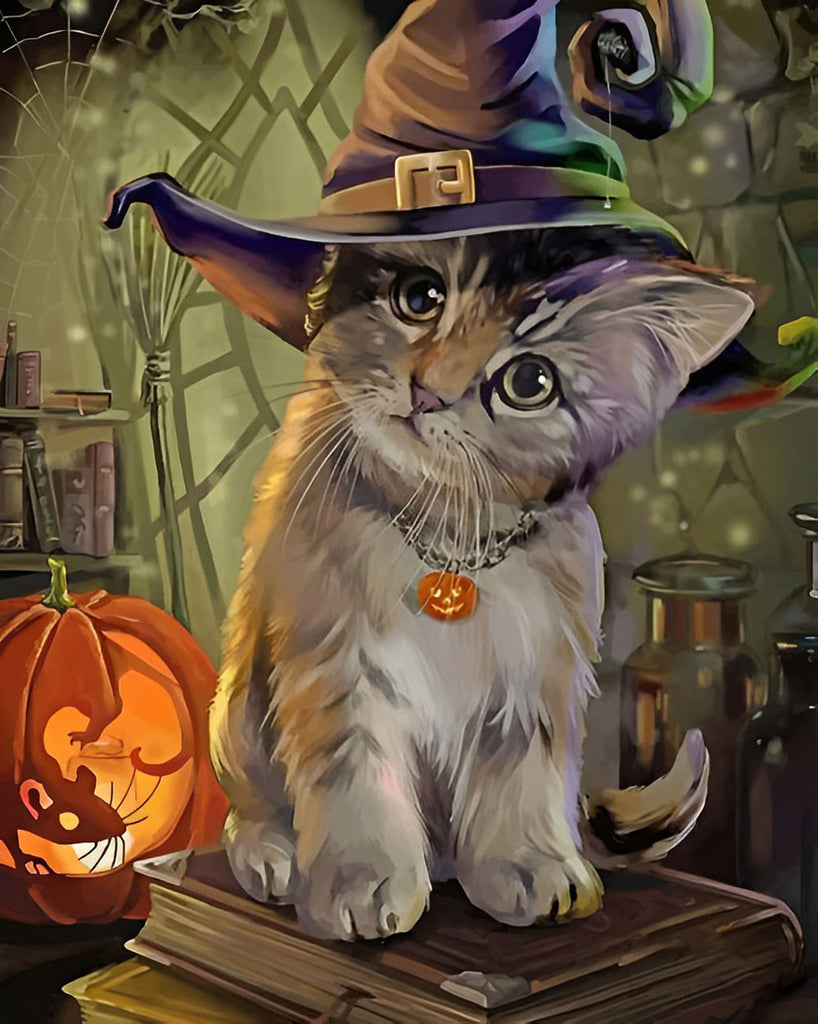 Halloween Katze Malen nach Zahlen