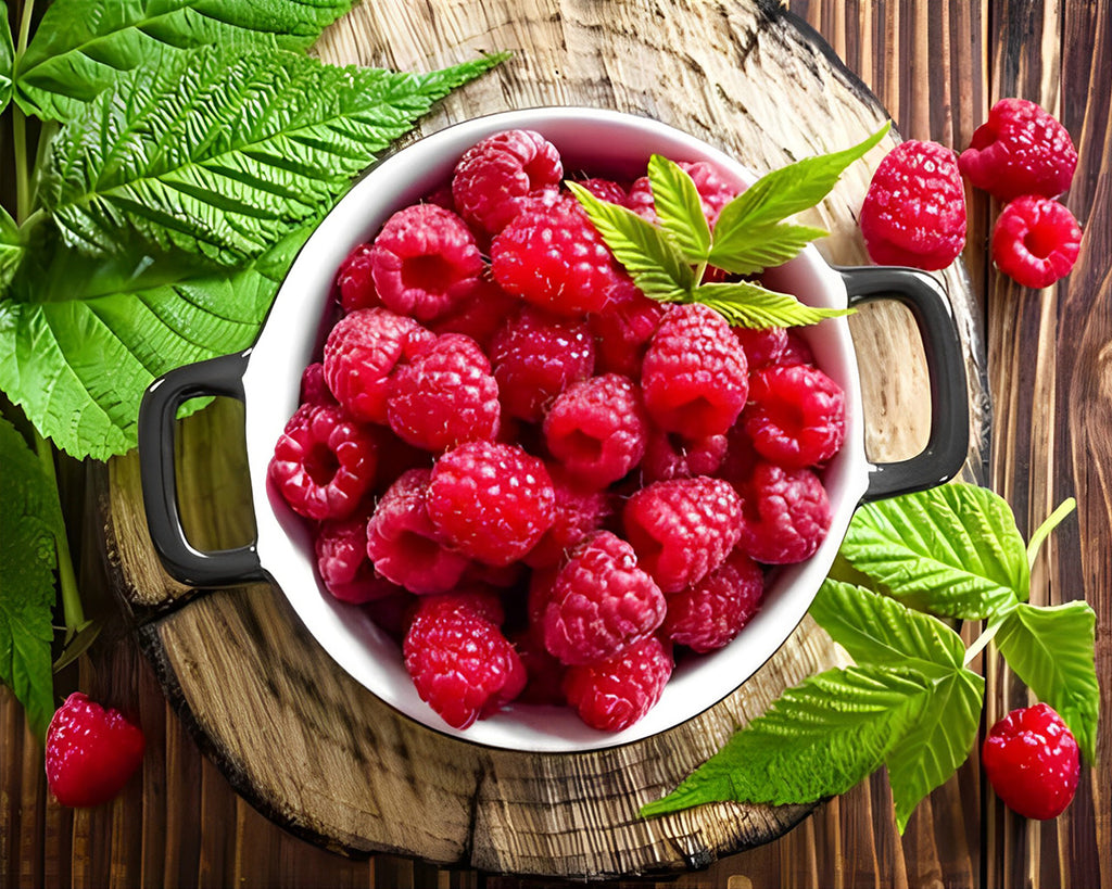 Himbeeren und Minze Malen nach Zahlen