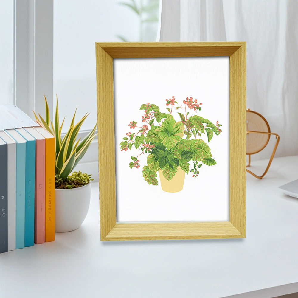 Holzfarbener Fotorahmen für Mini Malen nach Zahlen