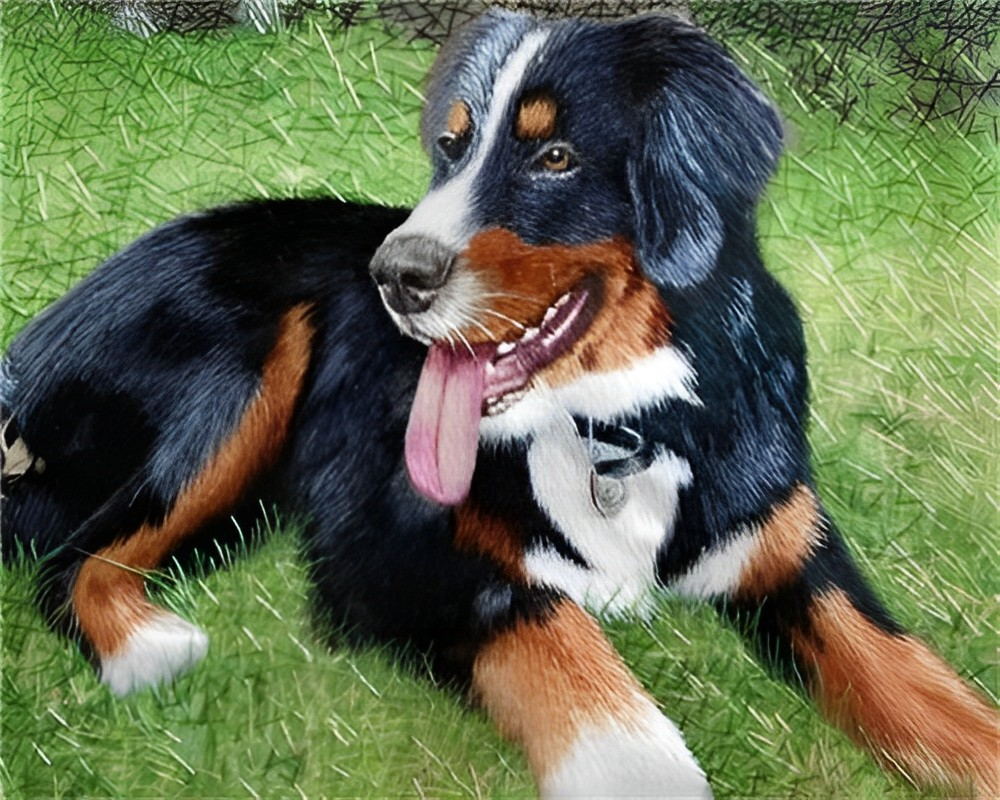 Hund auf dem Gras Malen nach Zahlen