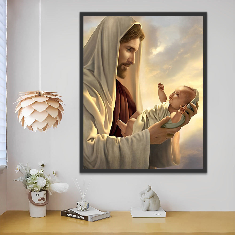 Jesus und Baby Malen nach Zahlen