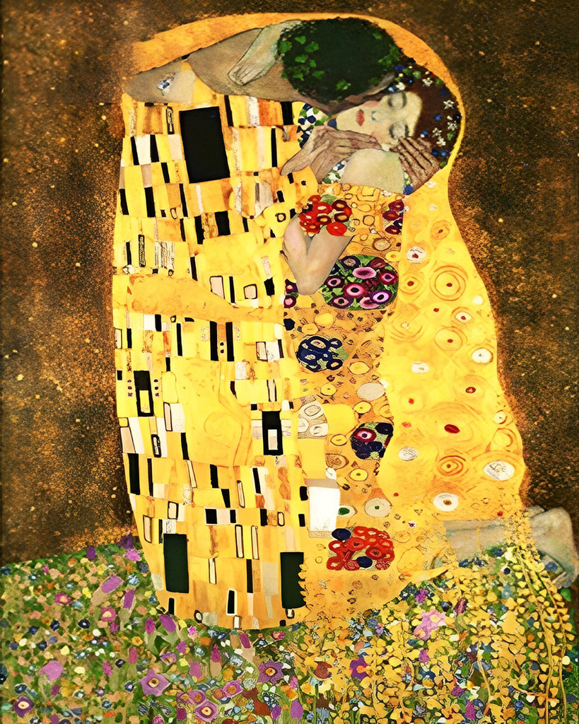 Klimt, Der Kuss Malen nach Zahlen