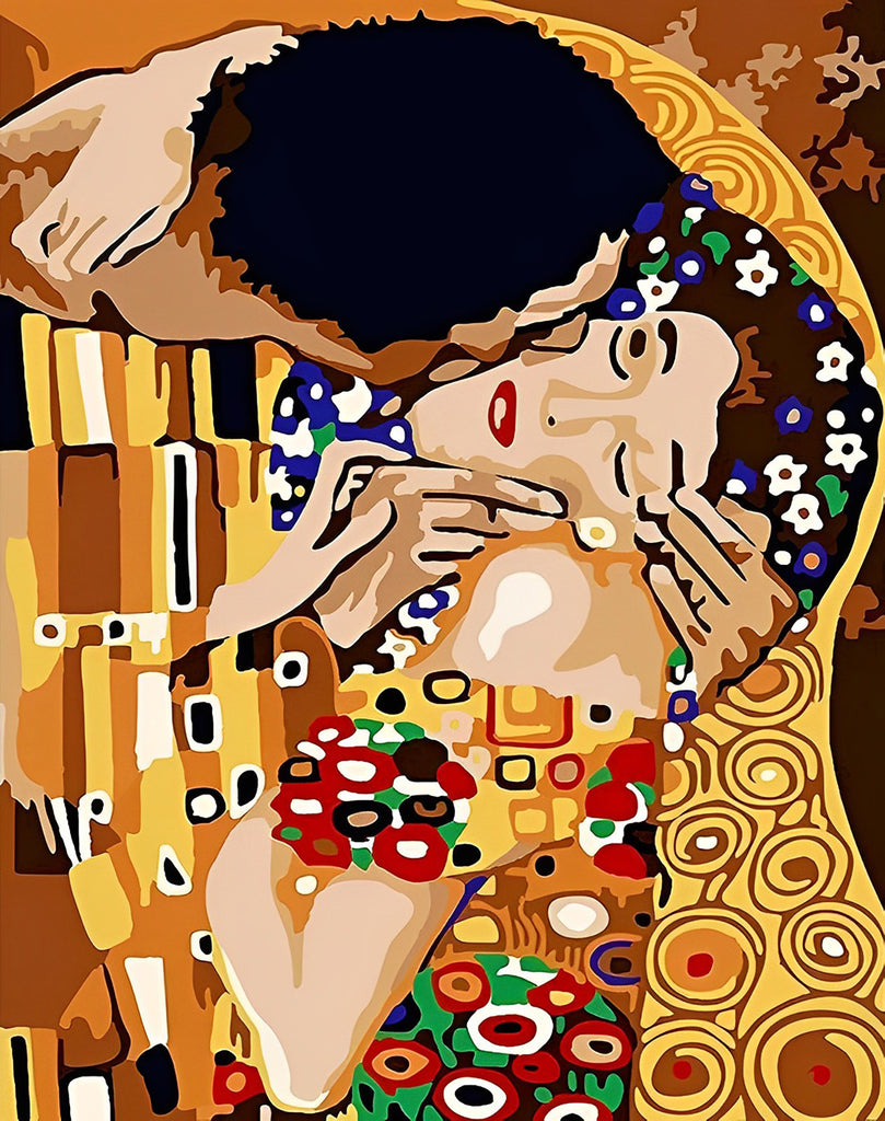 Klimt, Der Kuss Malen nach Zahlen