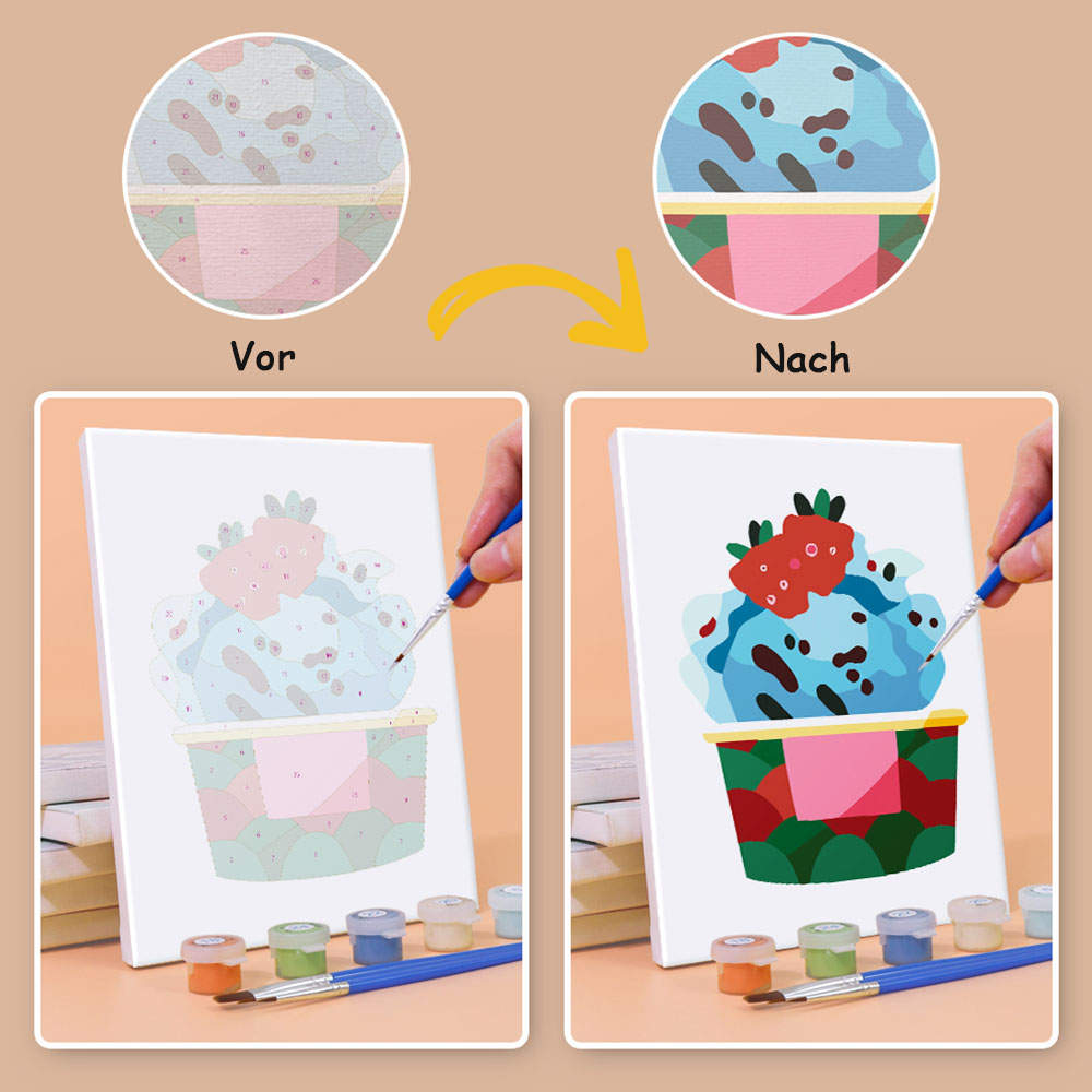 Köstliche Eiskugeln 6 Stück Mini Malen nach Zahlen